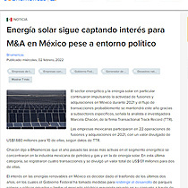 Energa solar sigue captando inters para M&A en Mxico pese a entorno poltico